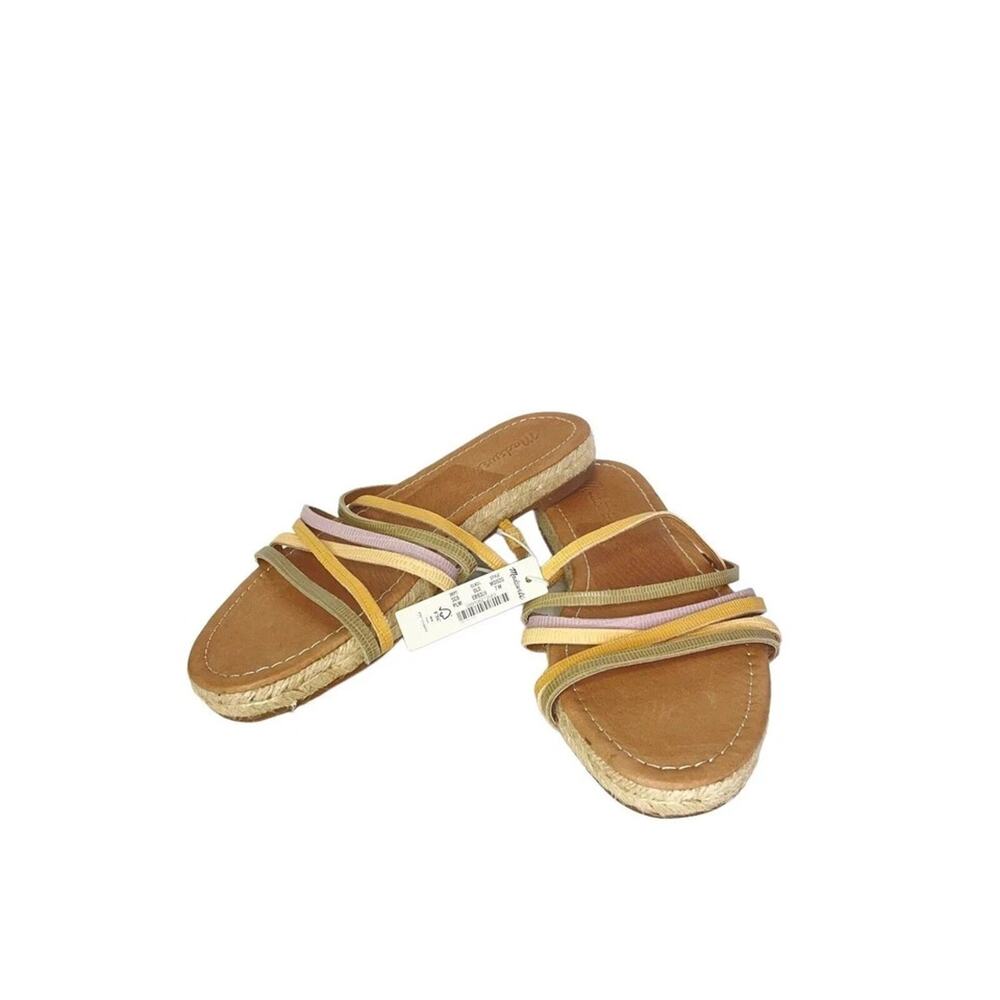 Madewell Strappy Espadrille Sandals in Lizard Embossed Leather Sz 9.5 NIB